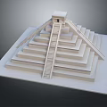 Ancient Pyramid Tower With Multiple Stepped Levels Central Staircase And Top Platform