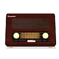 Grundig Retro Radio with Wooden Case FM AM Tuner Round Knobs and Gold Feet