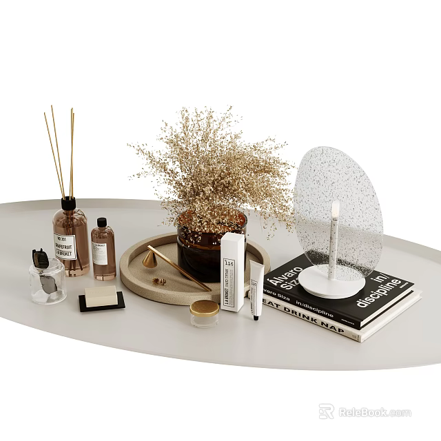 Stylish Modern Bathroom Accessories 3d model