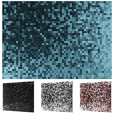 Multicolor Mosaic Tile Background Wall With Blue Black Silver And Brown Options 3d model