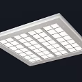 Modern Ceiling Design With White Grid Pattern And Sleek Recessed Lighting Panels 3d model