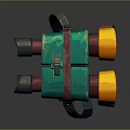 3D Model Of Colorful Binoculars With Green Orange Red Parts And Gear Strap Design For Scenic Viewing