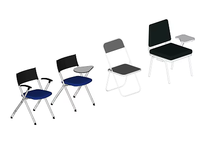 Various Office Chair Models With Ergonomic Design Metal Frames And Color Options 3d model