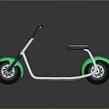 Modern Green and White Electric Bike with Large Wheels Black Seat Handlebar and Reflective Surface