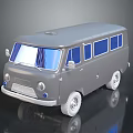 minibus minivan driverless bus school bus van box car 3d model