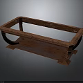 Classic Wooden Table With Glass Top And Ornate Carved Legs Design