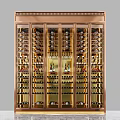 Elegant Luxury Wine Cabinet Featuring Glass Doors Metal Frame Wine Storage Racks And LED Lighting