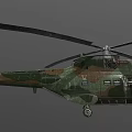 Military Camouflage Helicopter With Rotors Landing Gear And Fuselage Design