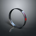 Stylish Daily Use Bracelet With Black Chain Silver Band And Red Logo