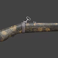 Ornate Vintage Ancient Cannon With Metallic Body And Intricate Decorative Patterns