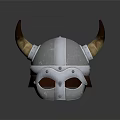 Viking Warrior Horned Helmet Made Of Silver Metal For Cosplay