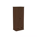 Tall Dark Brown Wooden Chest of Drawers with Cabinet Doors and Drawers