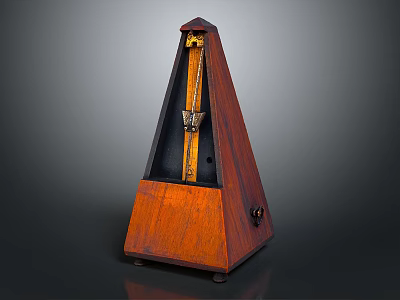 Wooden Triangular Metronome with Classic Design and Metal Internal Structure for Music Practice 3d model