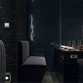 Modern Hotpot Restaurant Interior With Open Dining Space Black Decor And Pendant Lights