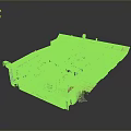 Detailed 3D Model Of Industrial Landscape With Factory Buildings Rooftop And Machinery Equipment