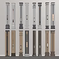 Various Decorative Columns with Diverse Designs and Ornate Details in Different Styles
