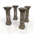 Classical Stone Carved Columns With Intricate Details And Textured Surfaces