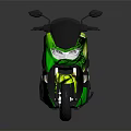 Green And Black Modern Scooter Motorcycle With Sleek Body Black Seat And Alloy Wheels