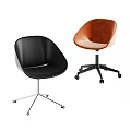 Modern Office Chairs Black And Brown Leather With Swivel Wheels Design