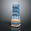 Volter Brand Bottled Water Organized On Retail Display Rack With Shelves