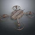 Vintage Style Quadcopter Drone 3D Model With Metallic Frame And Rotors