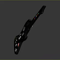 Black Electric Guitar Decorated With Colorful Art Supplies Stickers And Creative Patterns