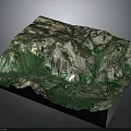 Modern 3D Topographic Model Displaying Green Terrain And Mountainous Landscape Features 3d model