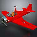 Red Vintage Passenger Biplane With Propeller Engine Open Cockpit And Orange Seats