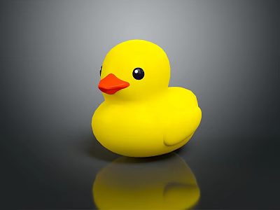 Cute Yellow Rubber Duck Toy With Shiny Smooth Surface And Adorable Design 3d model
