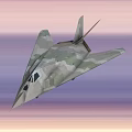 Military Fighter Jet with Camouflage Paint Twin Engines 44 Marked Wings Flying in Sky Background