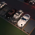 Organized Parking Lot With Multiple Parked Cars In Orderly Rows Layout