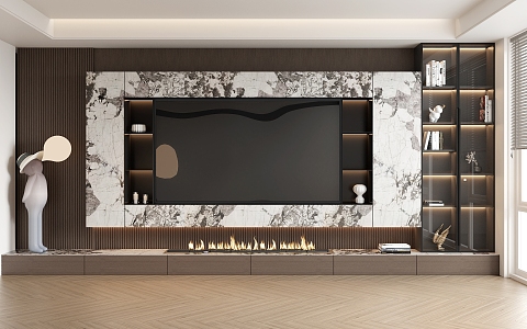 TV background wall background wall TV wall decorative wall TV fireplace 3d model