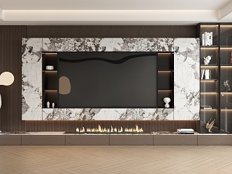 TV background wall background wall TV wall decorative wall TV fireplace 3d model