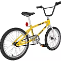 Orange BMX Bicycle With Black Tires Seat And High Handlebar Design