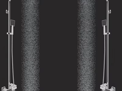Modern Chrome Shower System With Rainfall Head Handheld Sprayer And High Pressure Water Flow 3d model