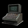 Vintage Retro Computer With CRT Monitor Classic Keyboard And Old School Design