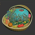 Detailed Organ And Hair Microscopic Structure With 3D Cellular Components And Features