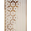 Modern Decorative Room Divider With Gold Hexagon Pattern Metal Frame And Marble Texture