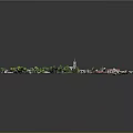 3D City Model Layout With Streets Buildings Green Spaces And Trees