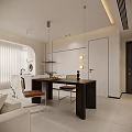 Modern Living and Dining Room Interior With Open Concept Sofa Coffee Table and Rug
