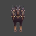 Mythical Two Headed Dogs With Horns And Snake Like Tail Game Movie Character