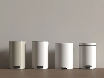 Stylish Pedal Trash Bins For Home Use In Different Colors And Simple Designs 3d model