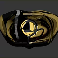 Decorative Human Shaped Bottle With Yellow Black Stripes Ring And Lid On Top