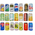 Assorted Canned Drinks With Various Flavors Colorful Designs And Different Brands