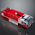Red And White Fire Truck With Ladder And Emergency Rescue Equipment