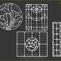 Stained Glass Wall Decor With Circular Square Rectangular Floral Geometric Designs