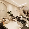 Elegant Modern Beauty Salon Interior Design With Stylish Chairs Mirrors And Green Plants