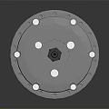Industrial Silver Hub Motor Mechanical Component With Metal Bolts And Central Shaft