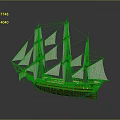 Classic Sailing Ship As Water Transport With Multiple Masts White Sails And Wooden Hull