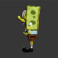 Yellow Smiling SpongeBob SquarePants Cartoon Character With Open Arms And Black Shoes